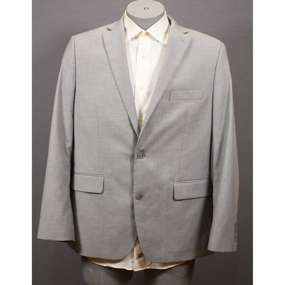 Apt 9 Gray Polyester Blend 2 Pc Suit Premier Flex Slim Fit 44R Flat Fronts 34" W - Picture 3 of 12